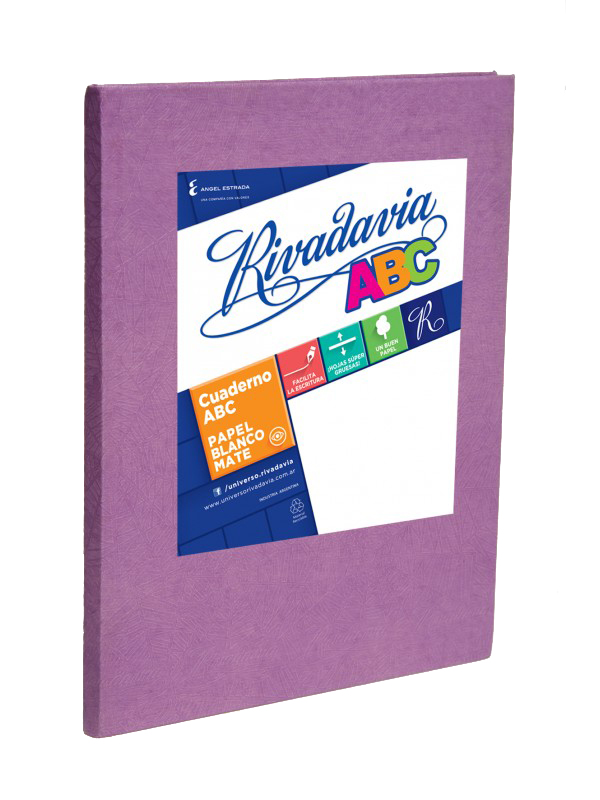 CUADERNO RIVADAVIA ABC 19x23 x48 HOJAS LILA