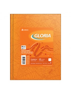 CUADERNO TAPA DURA FORRADO GLORIA x42 HOJAS NARANJA