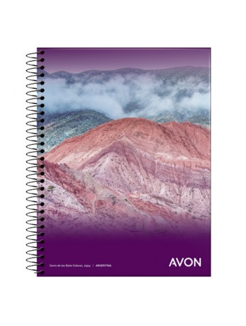 CUADERNO CON ESPIRAL 16x21 GLORIA / AVON x46 HOJAS RAYADO