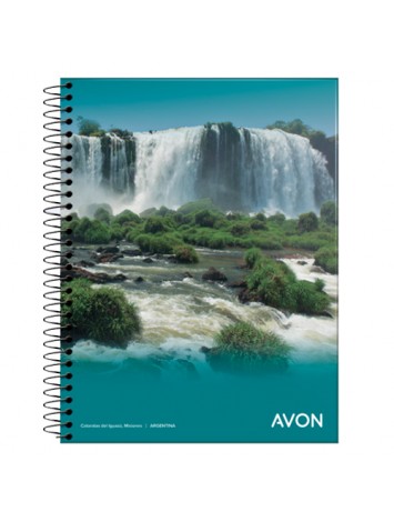 CUADERNO CON ESPIRAL 16x21 GLORIA / AVON x46 HOJAS RAYADO