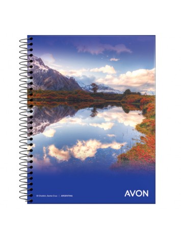 CUADERNO CON ESPIRAL 16x21 GLORIA / AVON x46 HOJAS RAYADO