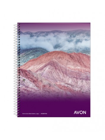 CUADERNO CON ESPIRAL 16x21 GLORIA / AVON x84 HOJAS RAYADO