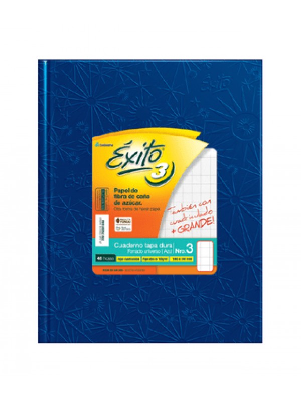 CUADERNO EXITO 19x25 x48 HOJAS AZUL CUADRICULADO