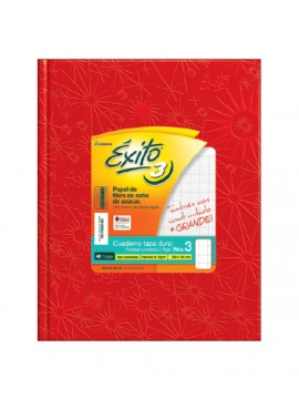 CUADERNO EXITO 19x25 x100 HOJAS ROJO