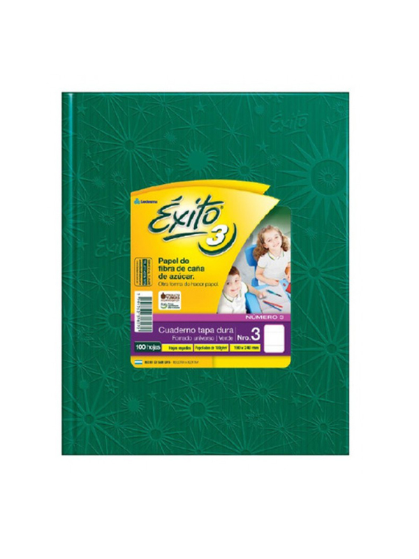 CUADERNO EXITO 19x25 x100 HOJAS VERDE