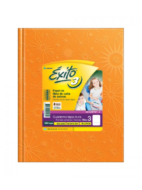 CUADERNO EXITO 19x25 x100 HOJAS NARANJA