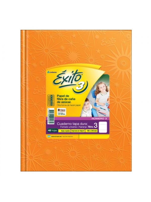 CUADERNO EXITO 19x25 x48 HOJAS NARANJA