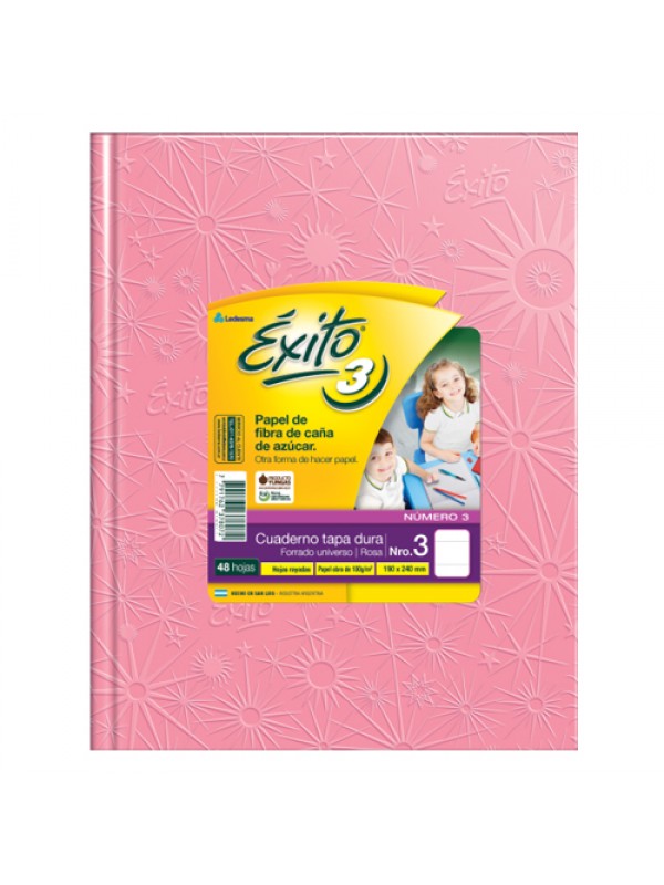 CUADERNO EXITO 19x25 x48 HOJAS ROSA