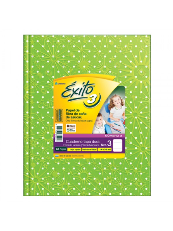 CUADERNO EXITO 19x25 x48 HOJAS LUNARES VERDE MANZANA