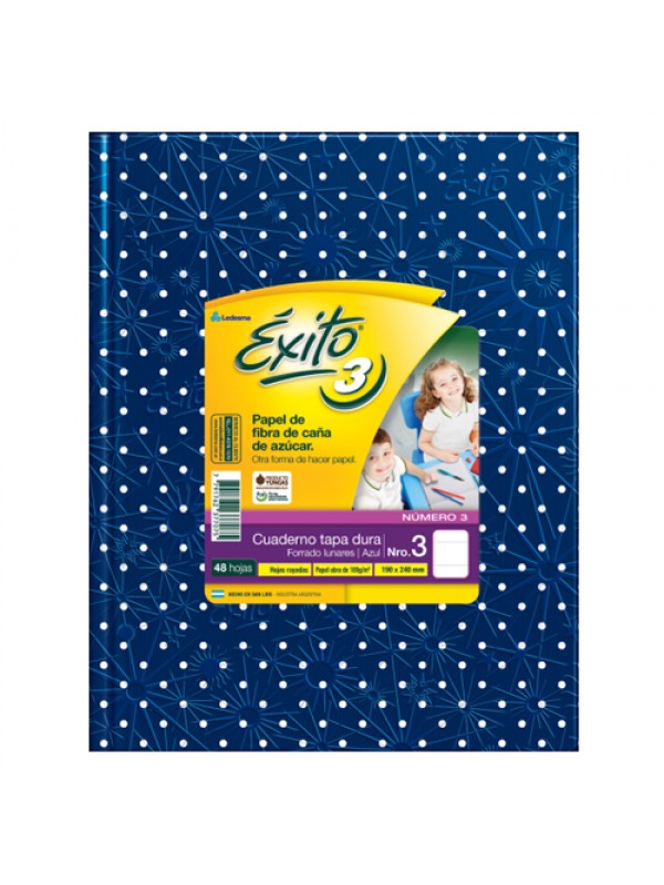 CUADERNO EXITO 19x25 x48 HOJAS LUNARES AZUL