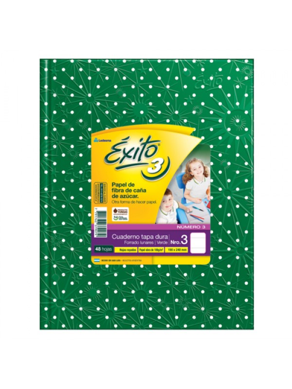 CUADERNO EXITO 19x25 x48 HOJAS LUNARES VERDE