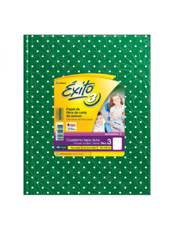 CUADERNO EXITO 19x25 x48 HOJAS LUNARES VERDE