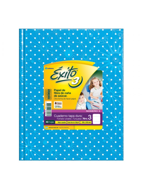 CUADERNO EXITO 19x25 x48 HOJAS LUNARES CELESTE