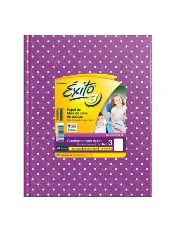 CUADERNO EXITO 19x25 x48 HOJAS LUNARES LILA