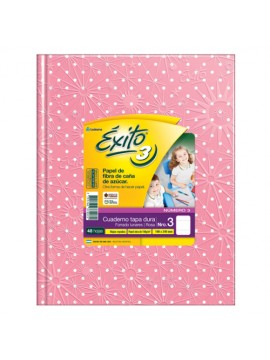 CUADERNO EXITO 19x25 x48 HOJAS LUNARES ROSA