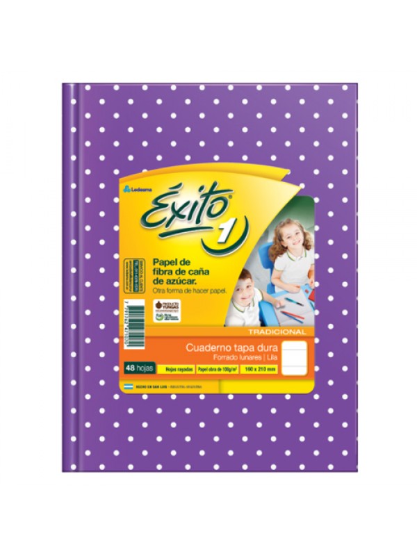 CUADERNO EXITO TAPA DURA x48 HOJAS LUNARES LILA