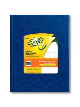 CUADERNO TAPA DURA FORRADO EXITO x48 HOJAS AZUL CUADRICULADO