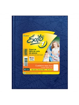 CUADERNO TAPA DURA FORRADO EXITO x48 HOJAS AZUL RAYADO