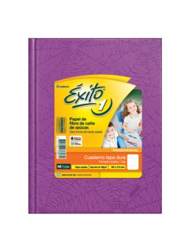 CUADERNO TAPA DURA FORRADO EXITO x48 HOJAS LILA