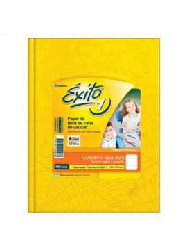 CUADERNO TAPA DURA FORRADO EXITO x48 HOJAS AMARILLO