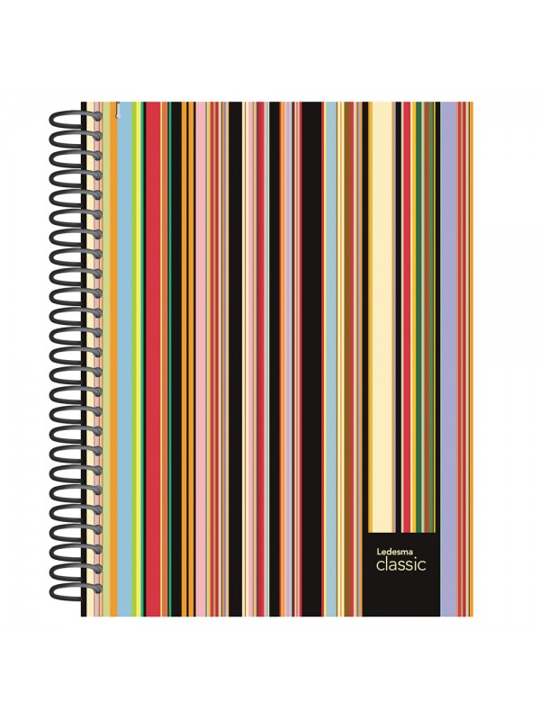 CUADERNO CON ESPIRAL 16x21 TAPA DURA CLASSIC x120 HOJAS RAYADO