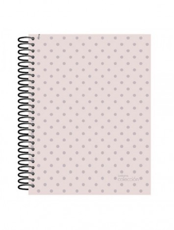 CUADERNO CON ESPIRAL 16x21 LUNARES METALIZADO x84 HOJAS