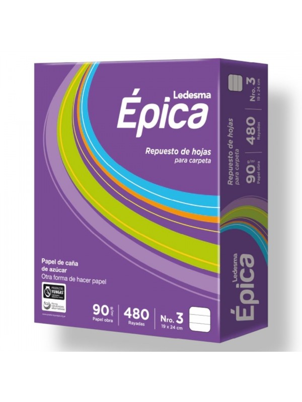 REPUESTO EPICA x480 HOJAS RAYADO