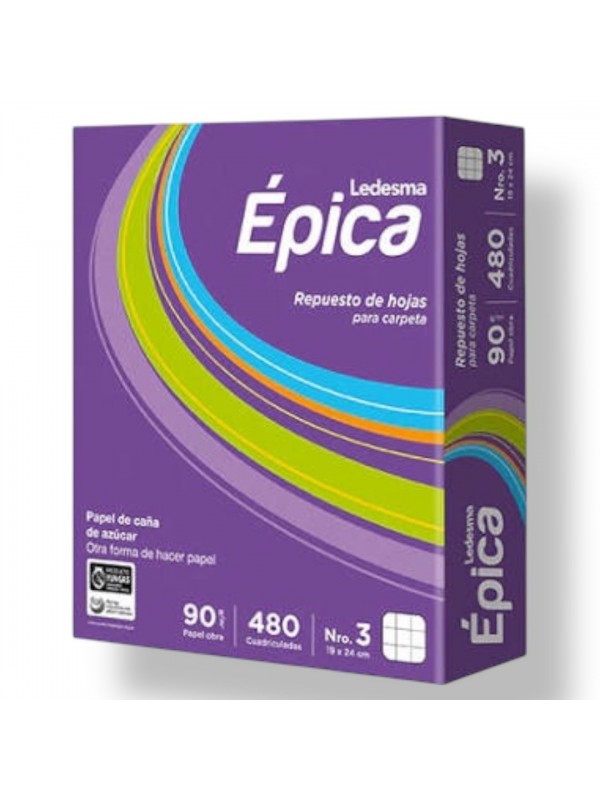 REPUESTO EPICA x480 HOJAS CUADRICULADO