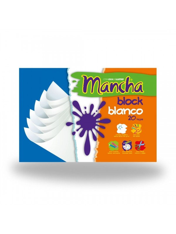 BLOCK DIBUJO N°5 MANCHA BLANCO SOLO x BULTO