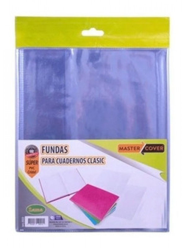 x10 FUNDA PVC PARA CUADERNO 19x25