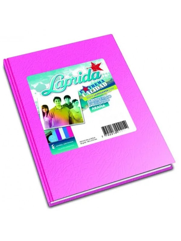 CUADERNO FORRADO LAPRIDA x50 HOJAS ROSA RAYADO