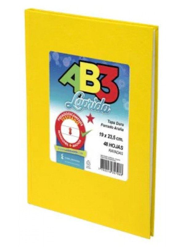 CUADERNO FORRADO LAPRIDA 19x23 x50 HOJAS AMARILLO RAYADO