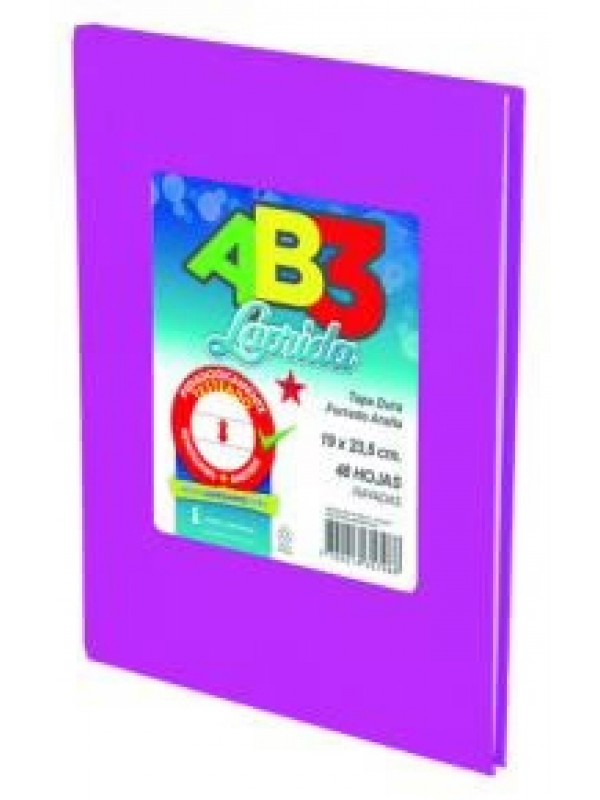 CUADERNO FORRADO LAPRIDA 19x23 x50 HOJAS LILA RAYADO