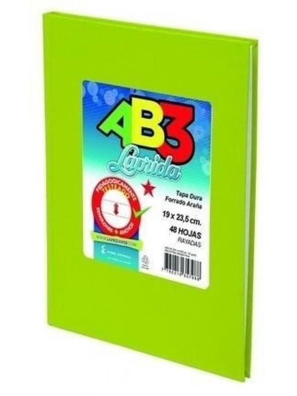 CUADERNO FORRADO LAPRIDA 19x23 x50 HOJAS VERDE MANZANA RAYADO