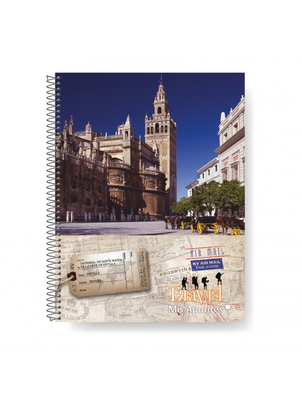 CUADERNO UNIVERSITARIO 29,7 TAPA FLEXIBLE MIS APUNTES x80 HOJAS RAYADO