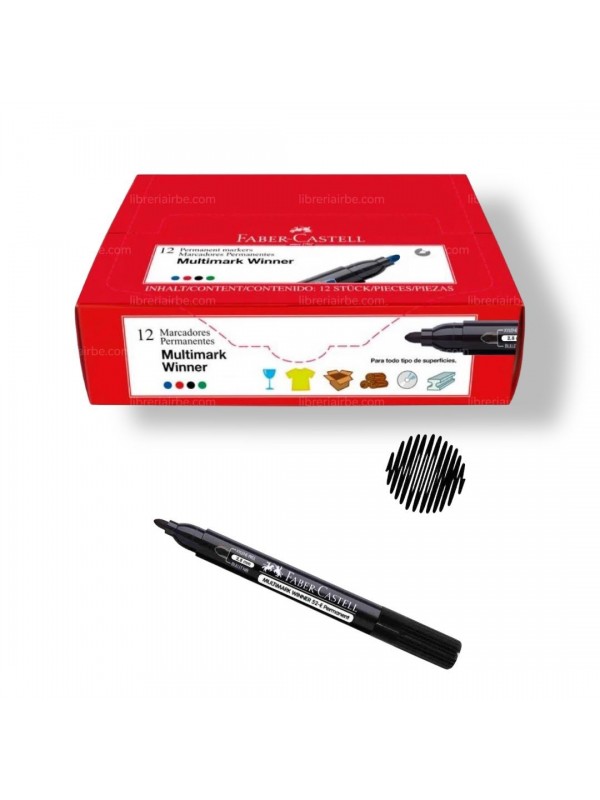 MARCADOR PERMANENTE FABER 52 PUNTA REDONDA NEGRO
