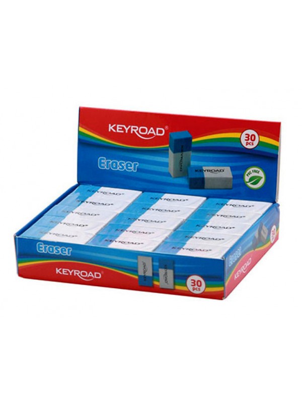 x30 GOMA KEYROAD LAPIZ TINTA AZUL Y BLANCA