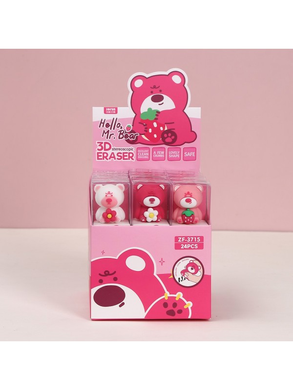 GOMA DE BORRAR OSITO ROSA x24