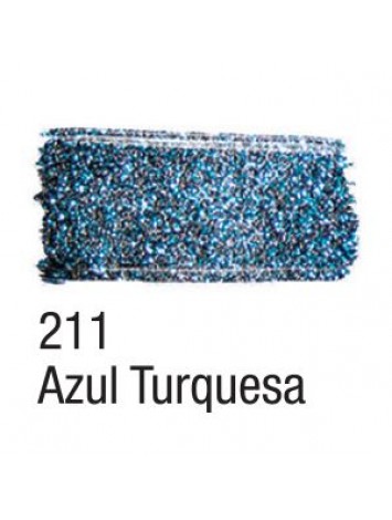 PINTURA TELA GLITTER 37 ML AZUL TURQUESA ACRILEX