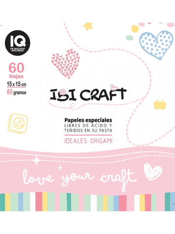 PAPEL ORIGAMI 15CM x60HOJAS SURTIDO  IBI CRAFT