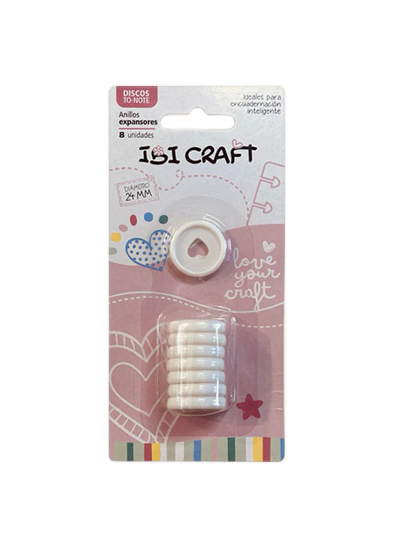 DISCOS EXPANDIBLES 24MM CORAZON BLANCO x8 IBI CRAFT