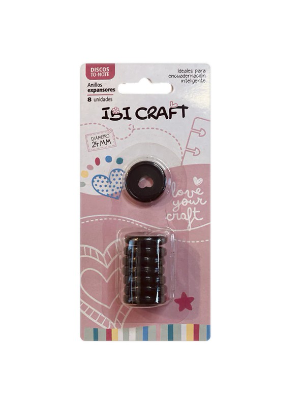 DISCOS EXPANDIBLES 24MM CORAZON NEGRO x8 IBI CRAFT