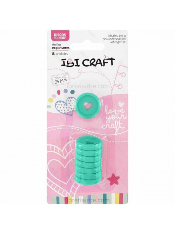 DISCOS EXPANDIBLES 24MM CORAZON VERDE x8 IBI CRAFT