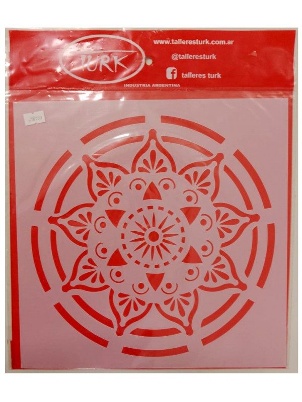 STENCIL 28x28 cm MANDALA ARABEZCA CON FLOR