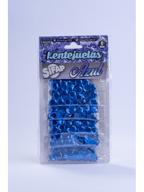 x25 (5x5) LENTEJUELAS AZUL 3 gr