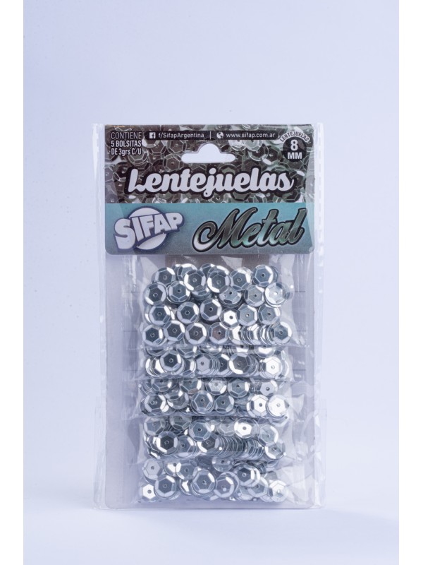 x25 (5x5) LENTEJUELAS PLATA 3 gr
