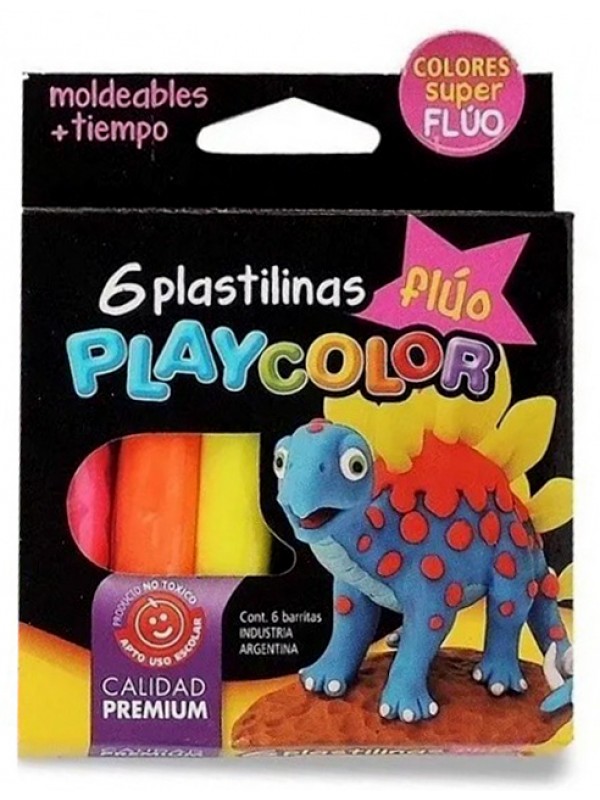 PLASTILINA PLAYCOLOR x6 FLUO