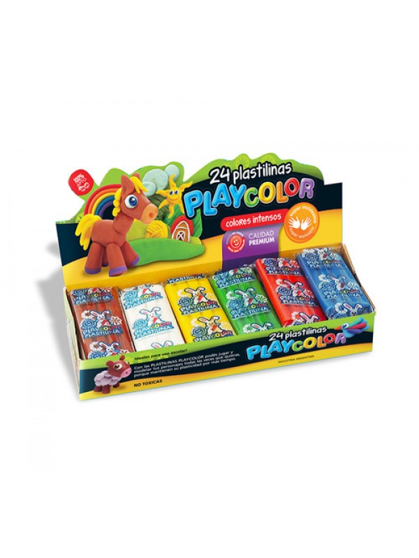 PLASTILINA PLAYCOLOR x24 SURTIDA