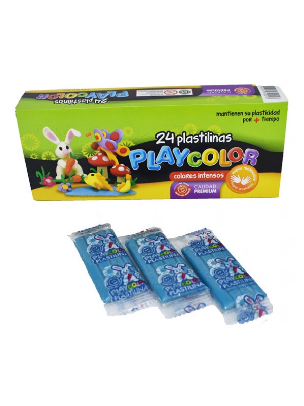 PLASTILINA PLAYCOLOR x24 CELESTE