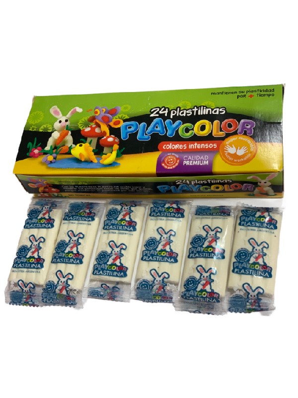 PLASTILINA PLAYCOLOR x24 BLANCA